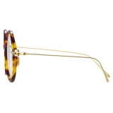 Linda Farrow - Linear Savoye Round Optical Glasses in Tortoiseshell - LF09C3OPT - Linda Farrow Eyewear