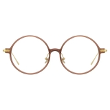 Linda Farrow - Linear Savoye Round Optical Glasses in Tobacco - LF09C8OPT - Linda Farrow Eyewear