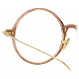 Linda Farrow - Linear Savoye Round Optical Glasses in Tobacco - LF09C8OPT - Linda Farrow Eyewear