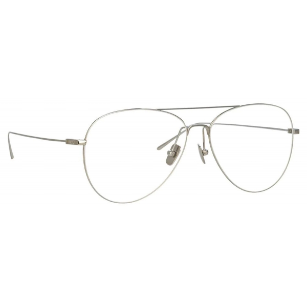 Linda Farrow - Lloyds A Aviator Optical Glasses in White Gold - LF31AC6OPT - Linda Farrow Eyewear