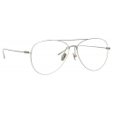 Linda Farrow - Lloyds A Aviator Optical Glasses in White Gold - LF31AC6OPT - Linda Farrow Eyewear