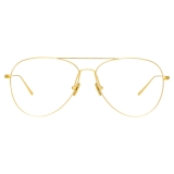 Linda Farrow - Lloyds Aviator Optical Glasses in Yellow Gold - LF31C5OPT - Linda Farrow Eyewear