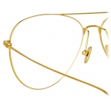 Linda Farrow - Lloyds Aviator Optical Glasses in Yellow Gold - LF31C5OPT - Linda Farrow Eyewear