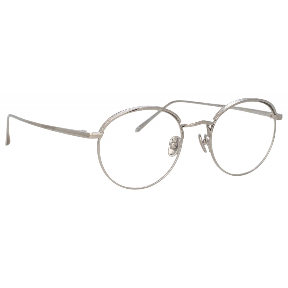 Linda Farrow - Occhiali da Vista Rotondi 741 C10 - Oro Bianco con Bordo in  Oro Giallo - Linda Farrow Eyewear - Avvenice