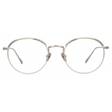 Linda Farrow - Marlon Oval Optical Glasses in White Gold - LFL1076C6OPT - Linda Farrow Eyewear