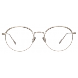 Linda Farrow - Occhiali da Vista Marlon Ovale in Oro Bianco - LFL1076C6OPT - Linda Farrow Eyewear