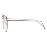 Linda Farrow - Marlon Oval Optical Glasses in White Gold - LFL1076C6OPT - Linda Farrow Eyewear