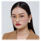 Linda Farrow - Marlon Oval Optical Glasses in Yellow Gold - LFL1076C5OPT - Linda Farrow Eyewear