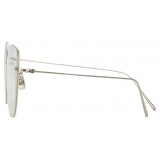 Linda Farrow - Maya Cat Eye Optical Glasses in White Gold - LF38C2OPT - Linda Farrow Eyewear