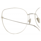 Linda Farrow - Maya Cat Eye Optical Glasses in White Gold - LF38C2OPT - Linda Farrow Eyewear