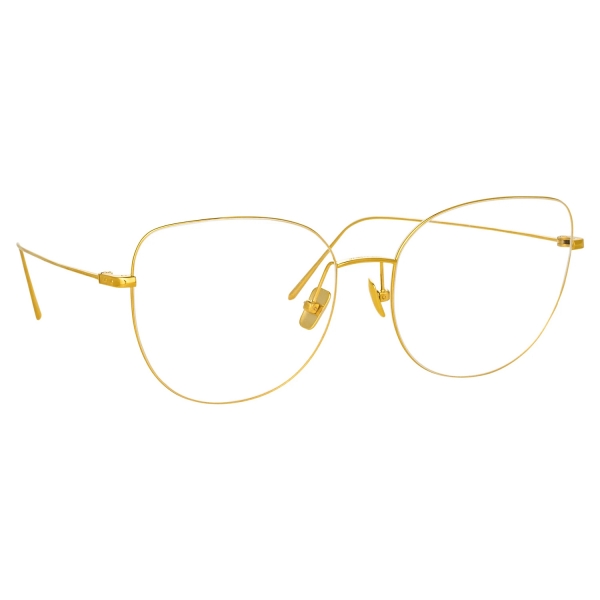 Linda Farrow - Maya Cat Eye Optical Glasses in Yellow Gold - LF38C1OPT - Linda Farrow Eyewear