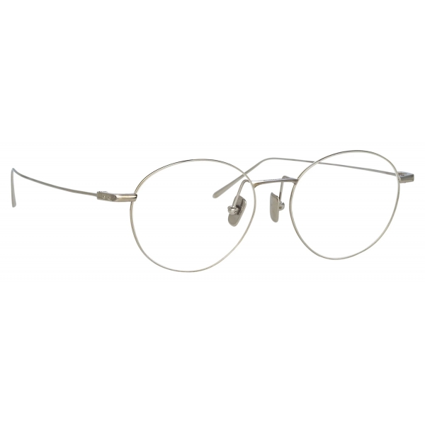 Linda Farrow - Mayne Oval Optical Glasses in White Gold - LF33C2OPT - Linda Farrow Eyewear