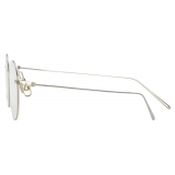 Linda Farrow - Mayne Oval Optical Glasses in White Gold - LF33C2OPT - Linda Farrow Eyewear