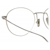 Linda Farrow - Mayne Oval Optical Glasses in White Gold - LF33C2OPT - Linda Farrow Eyewear