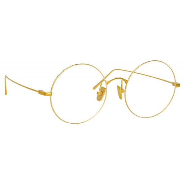 Linda Farrow - Zaha Round Optical Glasses in Yellow Gold - LF32C1OPT - Linda Farrow Eyewear