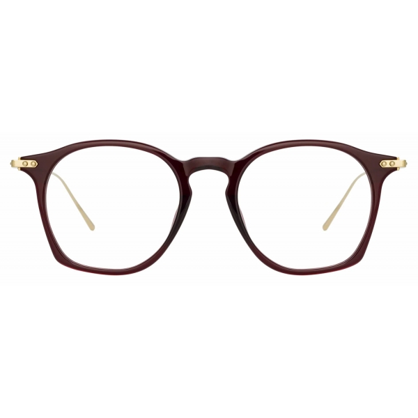 Linda Farrow - Mila A Square Optical Glasses in Burgundy - LF52AC5OPT - Linda Farrow Eyewear