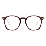 Linda Farrow - Mila Square Optical Glasses in Burgundy - LF52C5OPT - Linda Farrow Eyewear