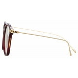 Linda Farrow - Mila Square Optical Glasses in Burgundy - LF52C5OPT - Linda Farrow Eyewear