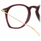 Linda Farrow - Mila Square Optical Glasses in Burgundy - LF52C5OPT - Linda Farrow Eyewear