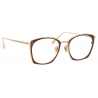 Linda Farrow - Milo Square Optical Glasses in Light Gold - LFL1338C2OPT - Linda Farrow Eyewear