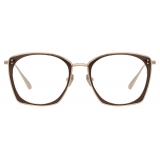 Linda Farrow - Milo Square Optical Glasses in Light Gold - LFL1338C2OPT - Linda Farrow Eyewear