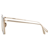 Linda Farrow - Milo Square Optical Glasses in Light Gold - LFL1338C2OPT - Linda Farrow Eyewear