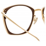 Linda Farrow - Milo Square Optical Glasses in Light Gold - LFL1338C2OPT - Linda Farrow Eyewear