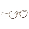 Linda Farrow - Moss Oval Optical Glasses in Light Gold - LFL1227C2OPT - Linda Farrow Eyewear