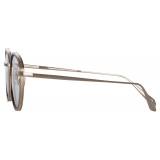 Linda Farrow - Moss Oval Optical Glasses in Light Gold - LFL1227C2OPT - Linda Farrow Eyewear