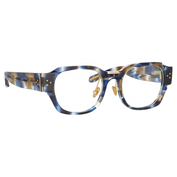 Linda Farrow - Ramon Rectangular Optical Glasses in Blue Tortoiseshell - LFL1270C6OPT - Linda Farrow Eyewear