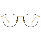 Linda Farrow - Occhiali da Vista Quadrati Simon in Oro Giallo Nero - LFLC479C18OPT - Linda Farrow Eyewear