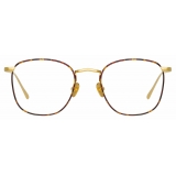 Linda Farrow - Occhiali da Vista Quadrati Simon in Oro Giallo Tartaruga - LFLC479C17OPT - Linda Farrow Eyewear