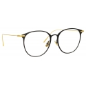 Linda Farrow - Sophia Oval Optical Glasses in Black Yellow Gold - LF45C1OPT - Linda Farrow Eyewear