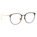 Linda Farrow - Sophia Oval Optical Glasses in Black Yellow Gold - LF45C1OPT - Linda Farrow Eyewear