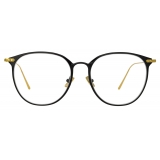 Linda Farrow - Sophia Oval Optical Glasses in Black Yellow Gold - LF45C1OPT - Linda Farrow Eyewear