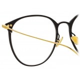 Linda Farrow - Sophia Oval Optical Glasses in Black Yellow Gold - LF45C1OPT - Linda Farrow Eyewear