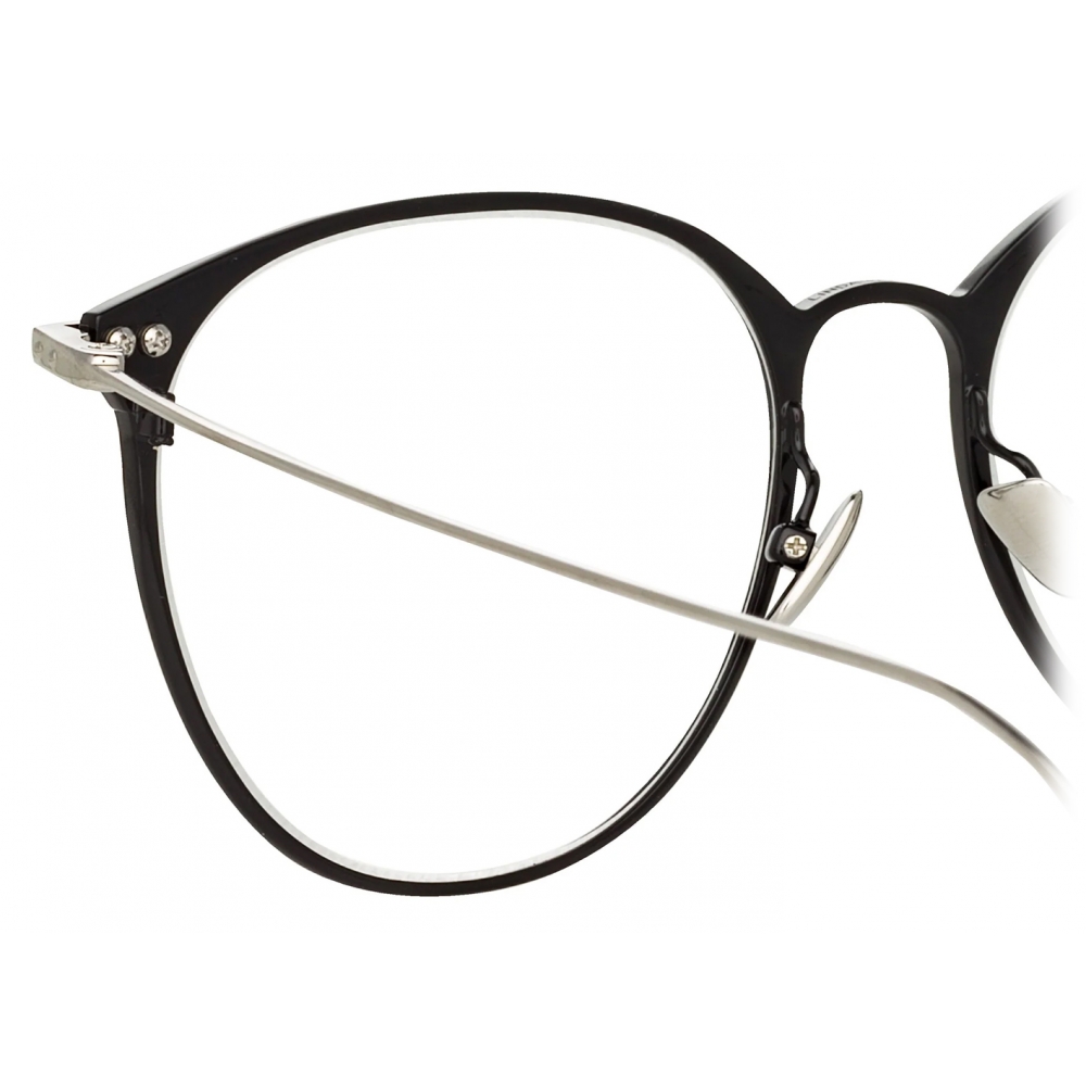 Linda Farrow Sophia Oval Optical Glasses In Black White Gold Lf45c2opt Linda Farrow