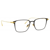 Linda Farrow - Willis A Rectangular Optical Glasses in Black Yellow Gold - LF46AC1OPT - Linda Farrow Eyewear