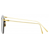 Linda Farrow - Willis A Rectangular Optical Glasses in Black Yellow Gold - LF46AC1OPT - Linda Farrow Eyewear