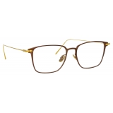 Linda Farrow - Occhiali da Vista Willis Rettangolare in Nero Oro Bianco - LF46C2OPT - Linda Farrow Eyewear