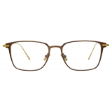 Linda Farrow - Occhiali da Vista Willis Rettangolare in Nero Oro Bianco - LF46C2OPT - Linda Farrow Eyewear