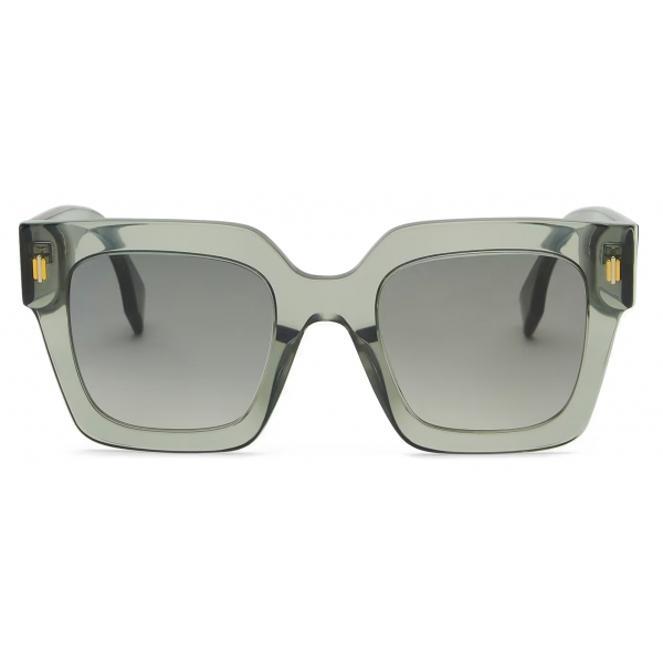Fendi - Fendi Roma - Oversize Square Sunglasses - Transparent Gray - Sunglasses - Fendi Eyewear