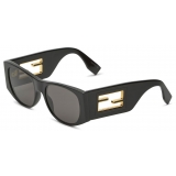 Fendi - Fendi Baguette - Oversize Oval Sunglasses - Black - Sunglasses - Fendi Eyewear