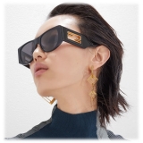 Fendi - Fendi Baguette - Occhiali da Sole Ovale Oversize - Nero - Occhiali da Sole - Fendi Eyewear