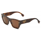 Fendi - Fendi Roma - Rectangular Sunglasses - Havana - Sunglasses - Fendi Eyewear