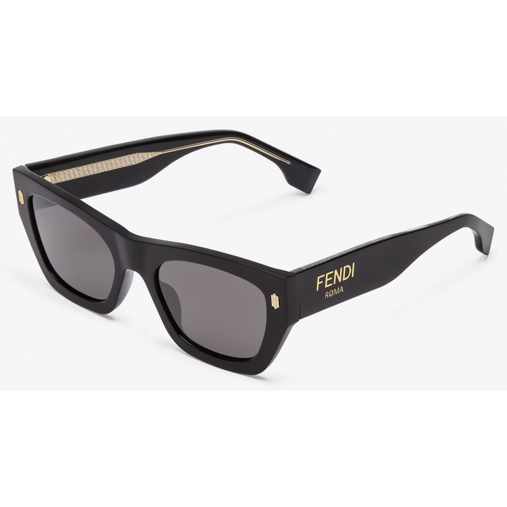 Fendi - Fendi Roma - Rectangular Sunglasses - Black - Sunglasses ...