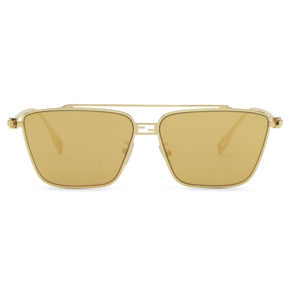 Fendi - Fendi Baguette - Rectangular Sunglasses - Gold - Sunglasses - Fendi Eyewear