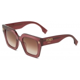 Fendi - Fendi Roma - Oversize Square Sunglasses - Transparent Purple - Sunglasses - Fendi Eyewear