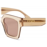 Fendi - Fendi Roma - Square Sunglasses - Transparent Beige - Sunglasses - Fendi Eyewear