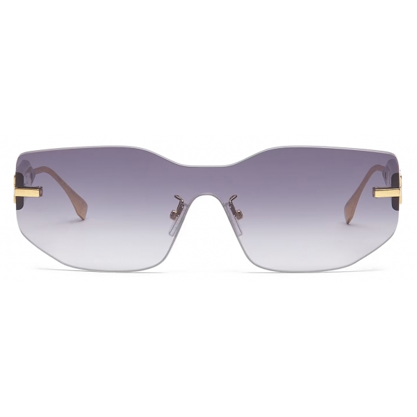 Fendi - Fendi Fendigraphy - Rectangular Sunglasses - Gold Blue Gradient - Sunglasses - Fendi Eyewear